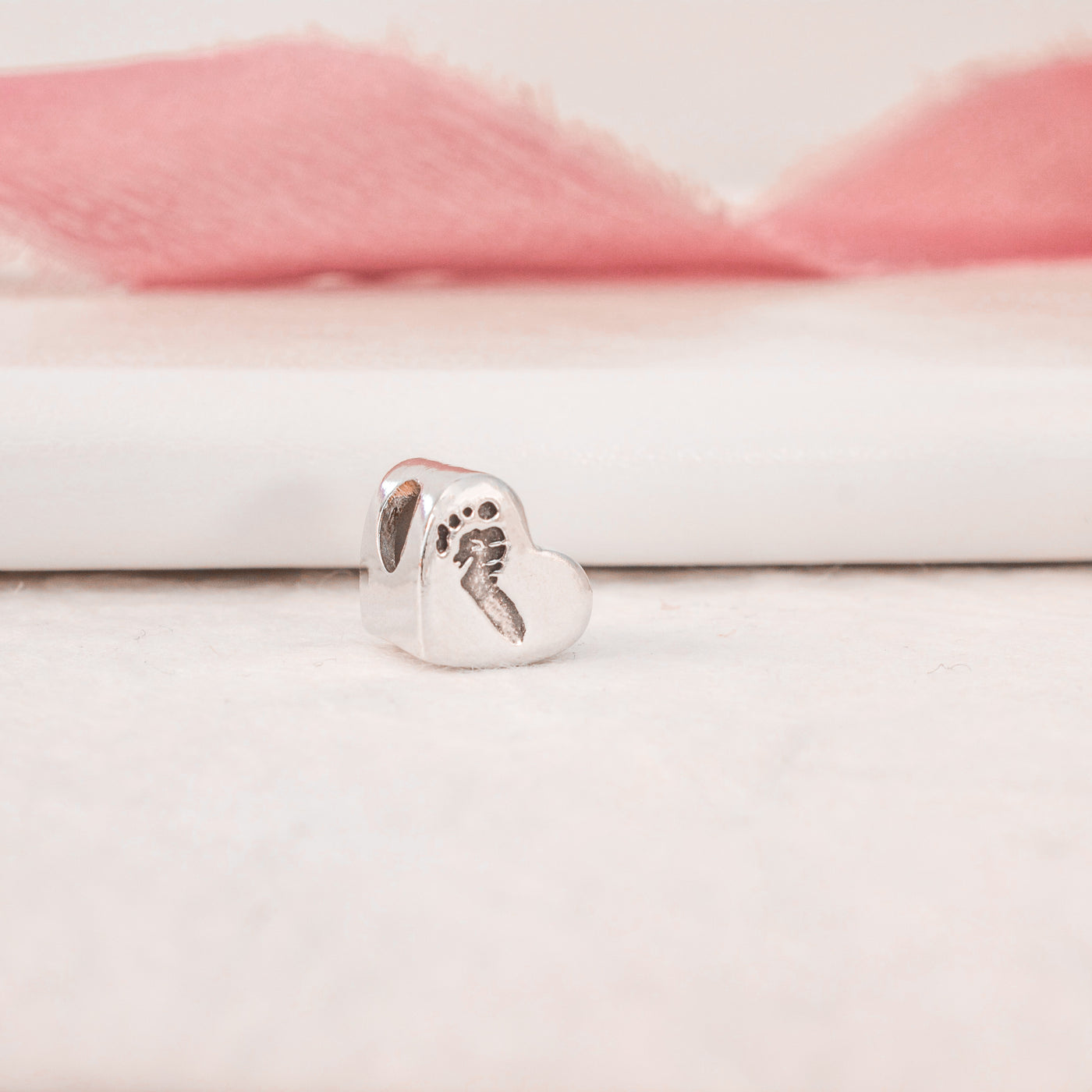 PERSONALIZED HAND OR FOOTPRINT HEART PANDORA BEAD | forever imprint jewellery