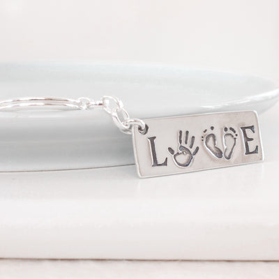 PERSONALIZED LOVE FOOTPRINT KEYCHAIN | forever imprint jewellery