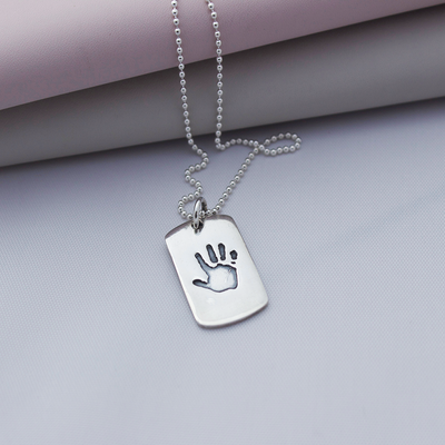 PERSONALIZED HANDPRINT DOG-TAG NECKLACE | forever imprint jewellery