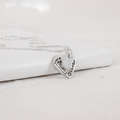 PERSONALIZED HAND OR FOOTPRINT HEART CHARM NECKLACE | FOREVER IMPRINT JEWELLERY UAE