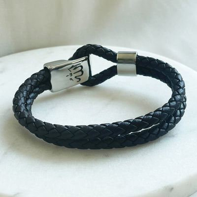 Men's Personalised Leather Engraved Bracelet