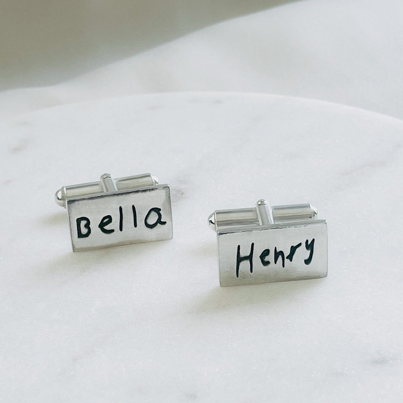 PERSONALIZED ACTUAL CHILDREN'S HANDWRITING CUFFLINKS