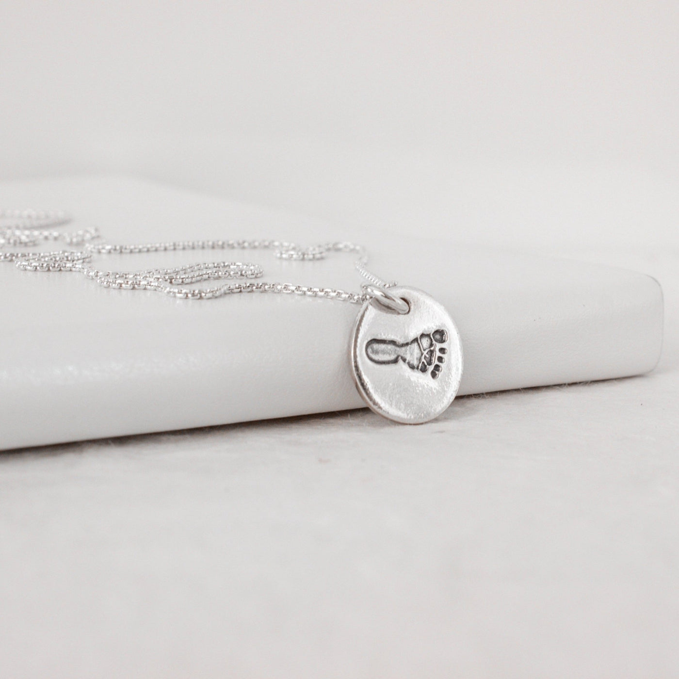 PERSONALIZED DOUBLE SIDED HAND & FOOTPRINT CIRCLE CHARM NECKLACE | FOREVER IMPRINT JEWELLERY