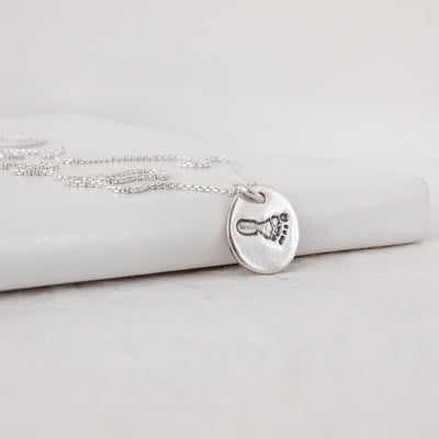 PERSONALIZED DOUBLE SIDED HAND & FOOTPRINT CIRCLE CHARM NECKLACE | FOREVER IMPRINT JEWELLERY