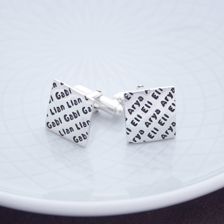 PERSONALIZED NAME PRINTED CUFFLINKS | forever imprint jewellery