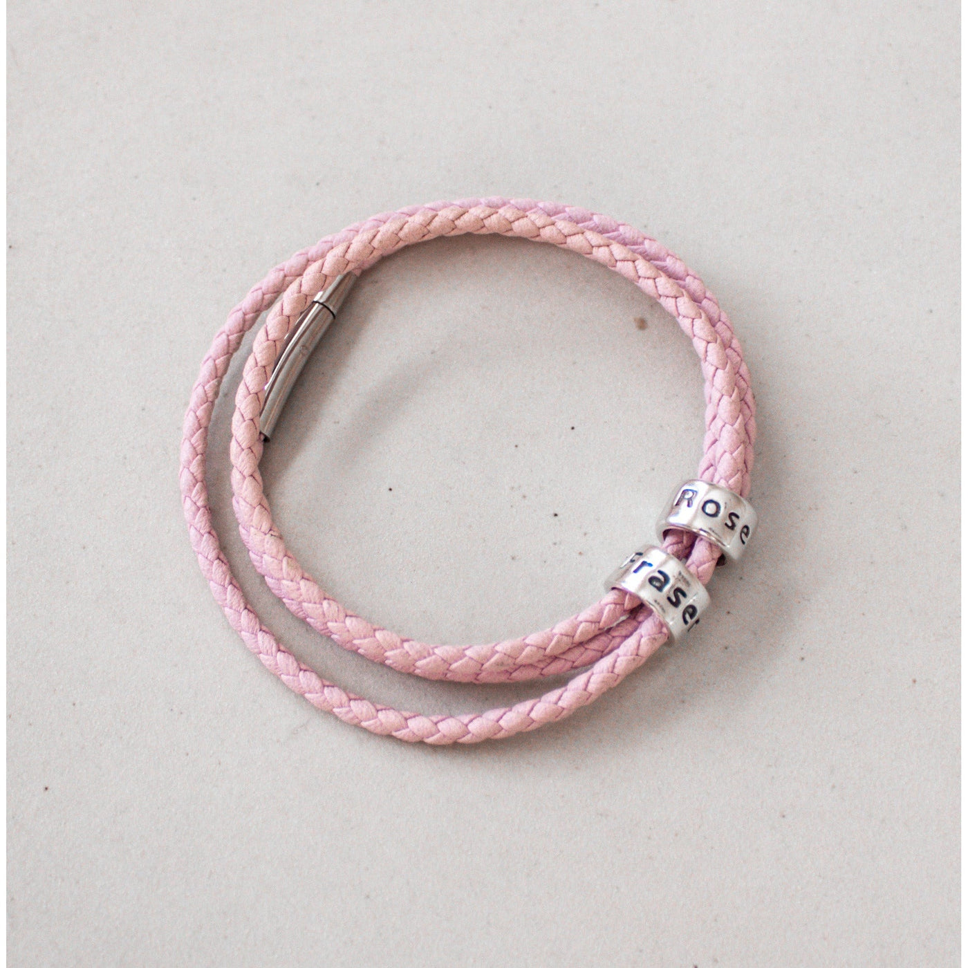 PERSONALIZED WOMENS NAME BEAD LEATHER BRACELET | FOREVER IMPRINT JEWELLERY