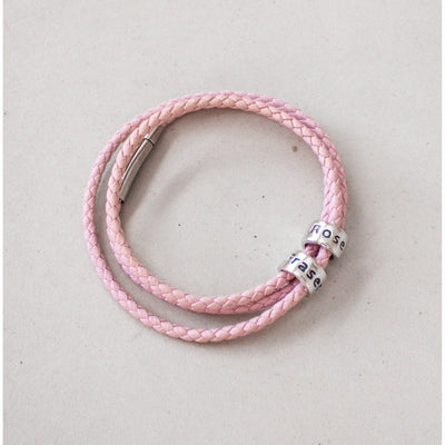 PERSONALIZED WOMENS NAME BEAD LEATHER BRACELET | FOREVER IMPRINT JEWELLERY