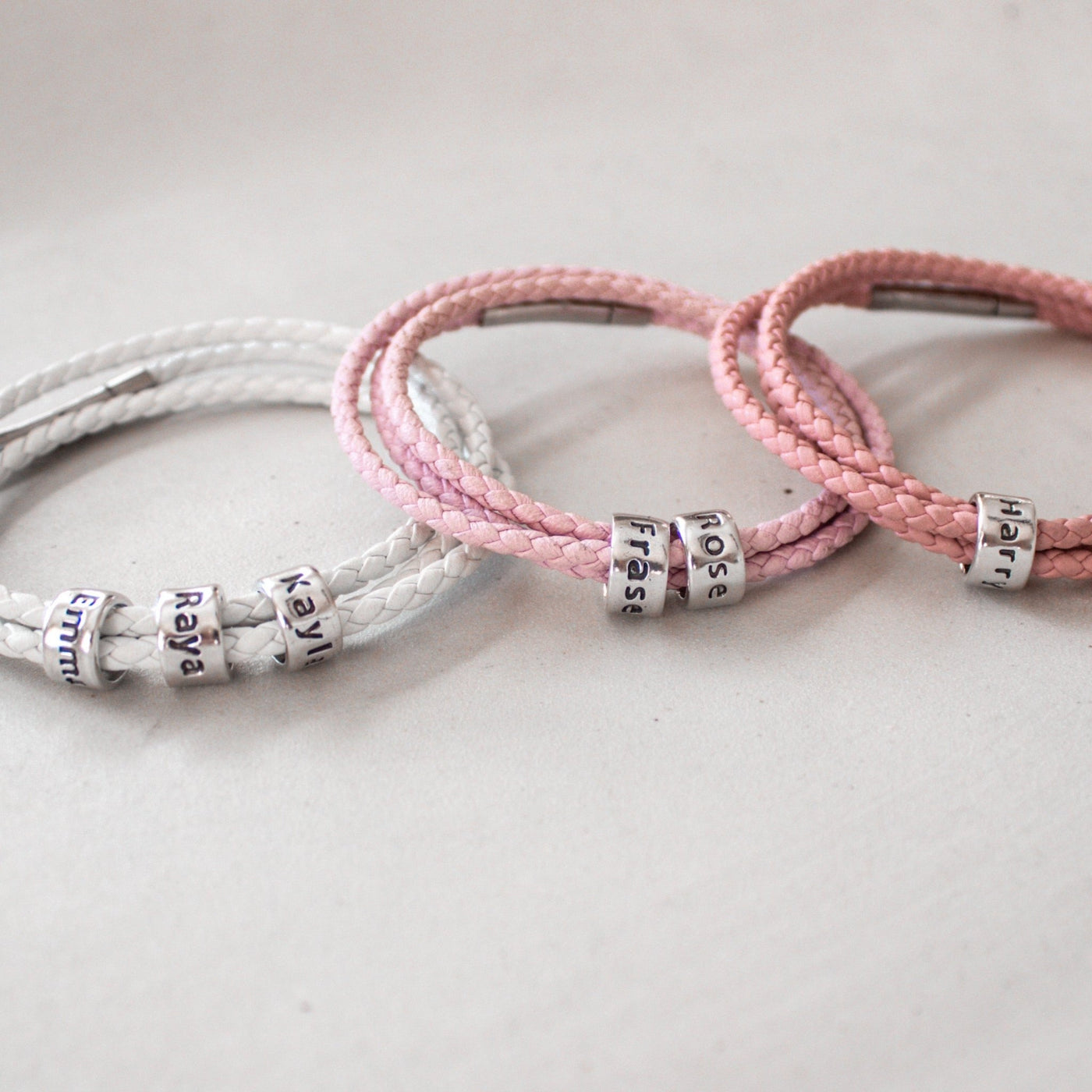 PERSONALIZED WOMENS NAME BEAD LEATHER BRACELET | FOREVER IMPRINT JEWELLERY